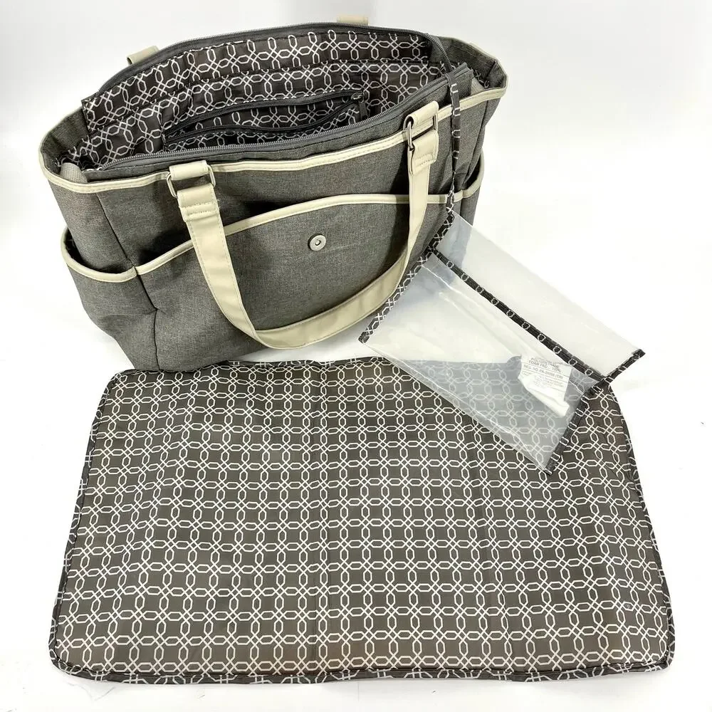 Just One You gray‎ diaper bag with accessories